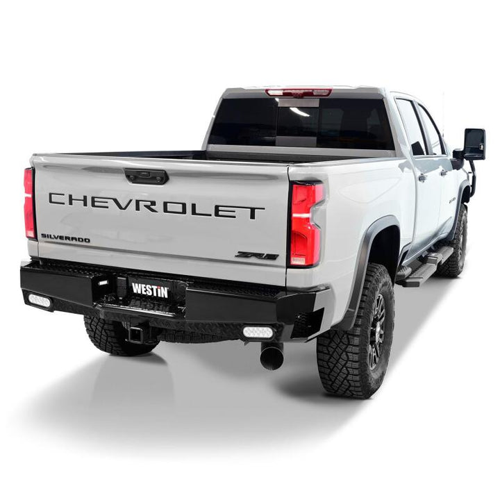 Westin 19-20 Chevy Silverado 1500 HDX Bandit Rear Bumper - Black - Bull Strap