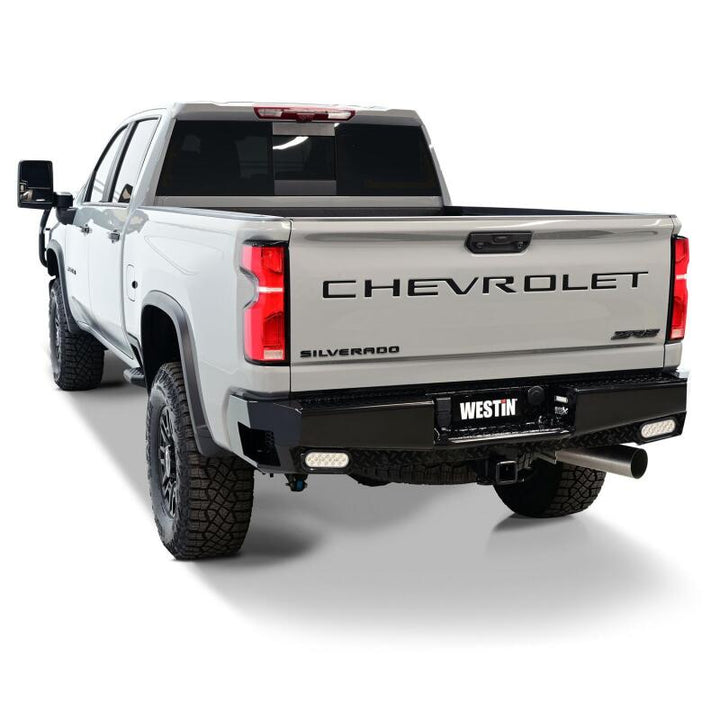 Westin 19-20 Chevy Silverado 1500 HDX Bandit Rear Bumper - Black - Bull Strap