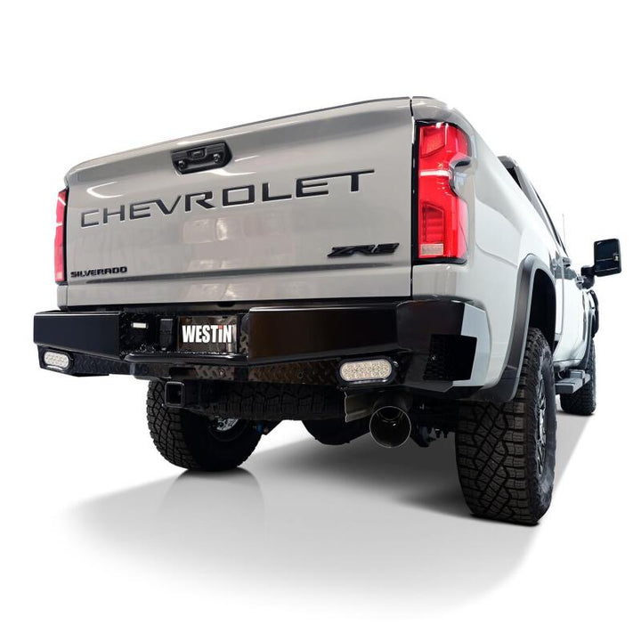 Westin 19-20 Chevy Silverado 1500 HDX Bandit Rear Bumper - Black - Bull Strap