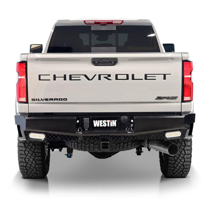 Westin 19-20 Chevy Silverado 1500 HDX Bandit Rear Bumper - Black - Bull Strap
