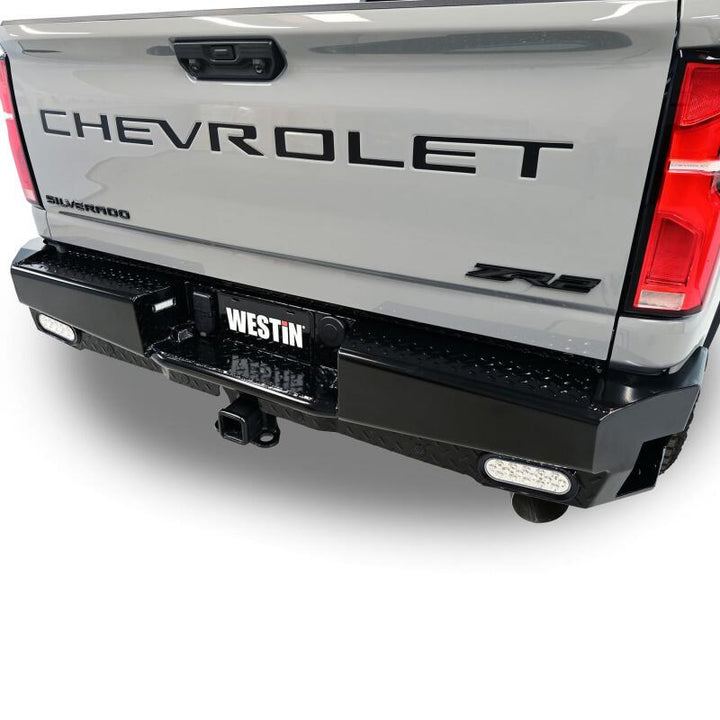 Westin 19-20 Chevy Silverado 1500 HDX Bandit Rear Bumper - Black - Bull Strap