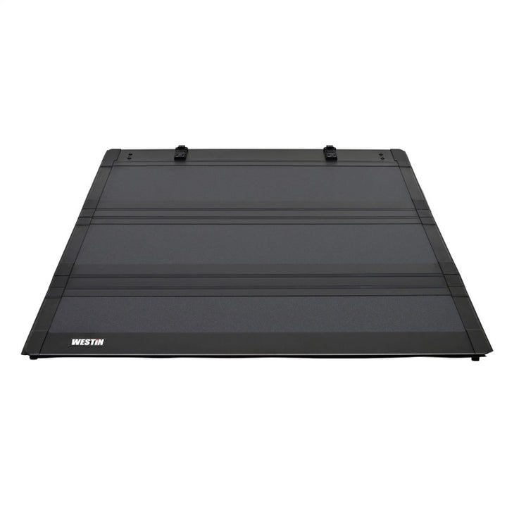 Westin 19-26 Chevrolet/GMC Silverado/Sierra 5ft. 8in. Bed Hard Tri-Fold Tonneau Cover - Black - Bull Strap