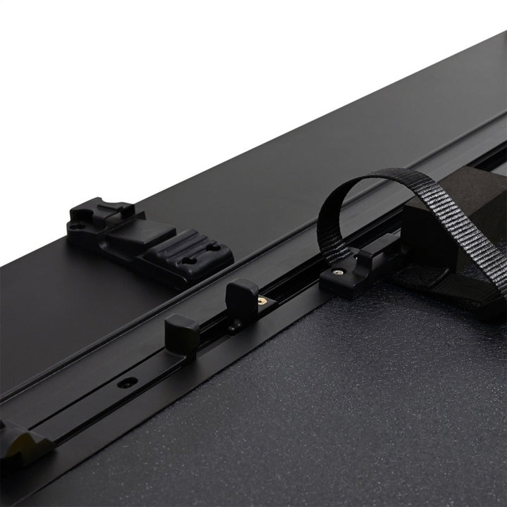 Westin 19-26 Chevrolet/GMC Silverado/Sierra 5ft. 8in. Bed Hard Tri-Fold Tonneau Cover - Black - Bull Strap