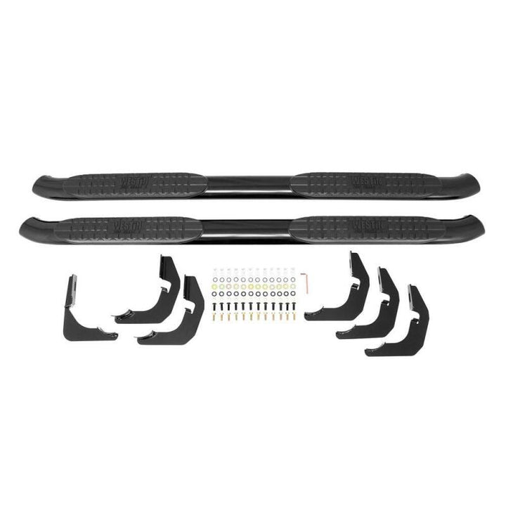 Westin 2015-2018 Ford F-150 SuperCab PRO TRAXX 4 Oval Nerf Step Bars - Black - Bull Strap
