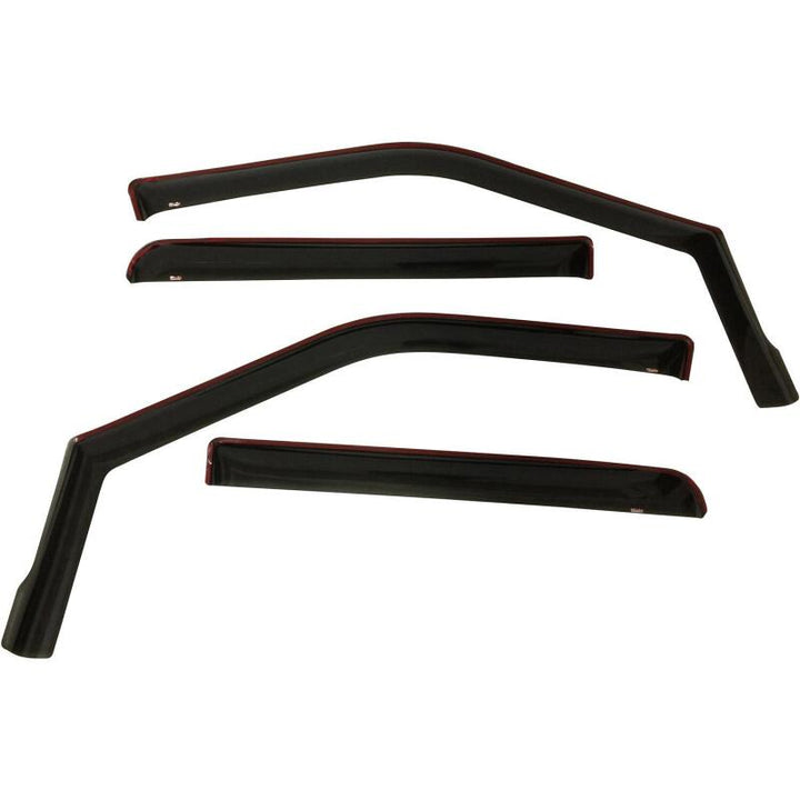 Westin 2015-2018 Ford F-150 SuperCrew Wade In-Channel Wind Deflector 4pc - Smoke - Bull Strap
