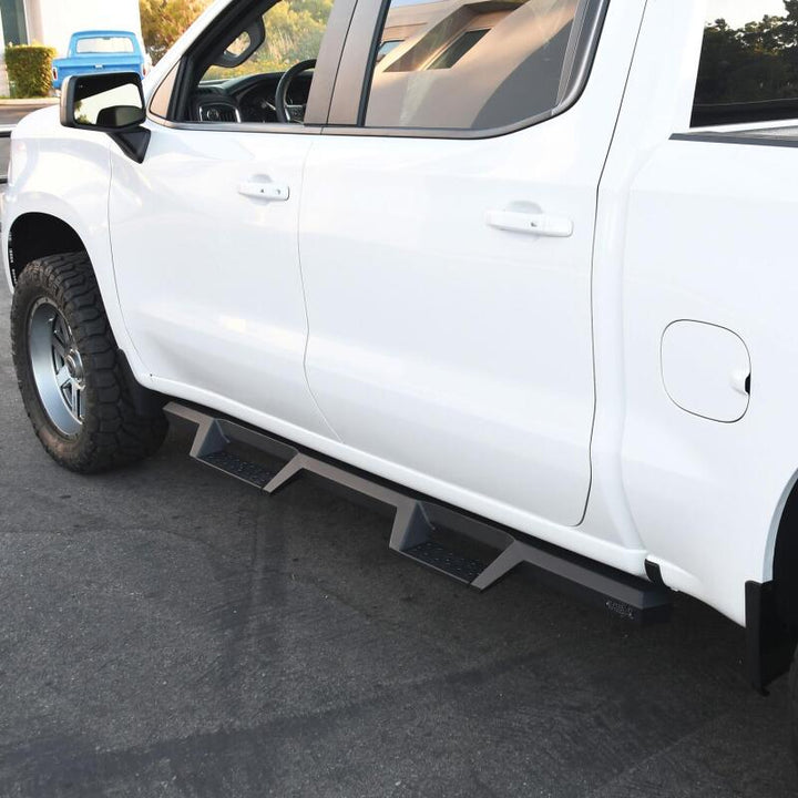 Westin 2019 Chevrolet Silverado / GMC Sierra 1500 Crew Cab Drop Nerf Step Bars - Textured Black - Bull Strap