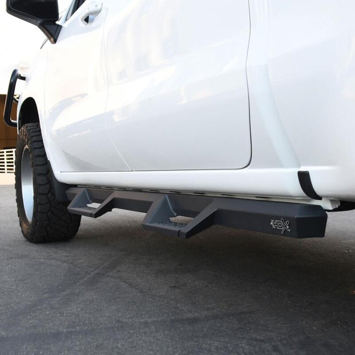 Westin 2019 Chevrolet Silverado / GMC Sierra 1500 Crew Cab Drop Nerf Step Bars - Textured Black - Bull Strap