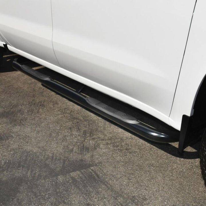 Westin 2019 Chevrolet Silverado/Sierra 1500 Crew Cab E-Series 3 Nerf Step Bars - Black - Bull Strap