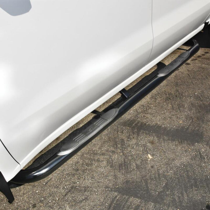 Westin 2019 Chevrolet Silverado/Sierra 1500 Crew Cab E-Series 3 Nerf Step Bars - Black - Bull Strap