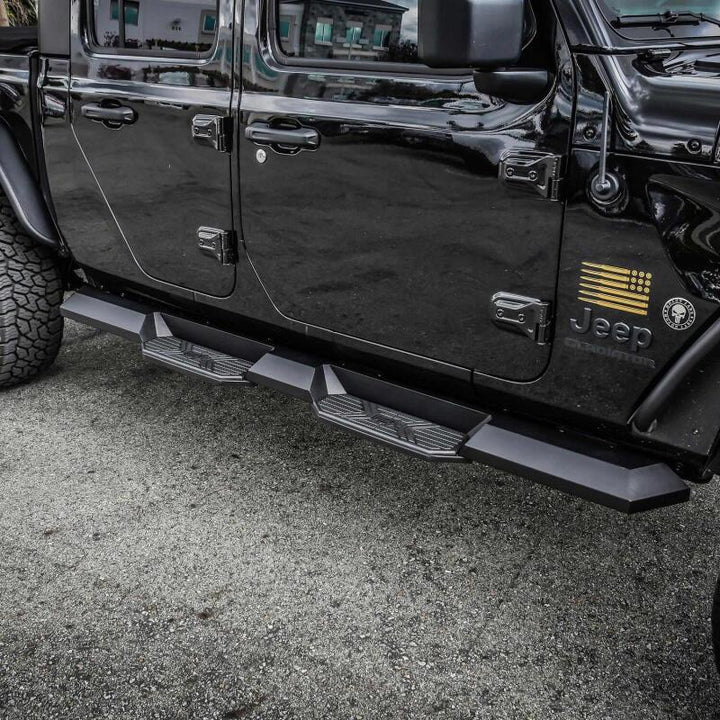 Westin 2020 Jeep Gladiator HDX Xtreme Nerf Step Bars - Textured Black - Bull Strap