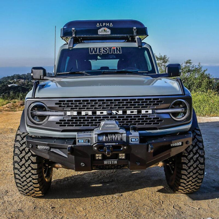 Westin 21-23 Ford Bronco(w/sensors excl. Bronco Sport) XTS Bumper - Textured Black - Bull Strap