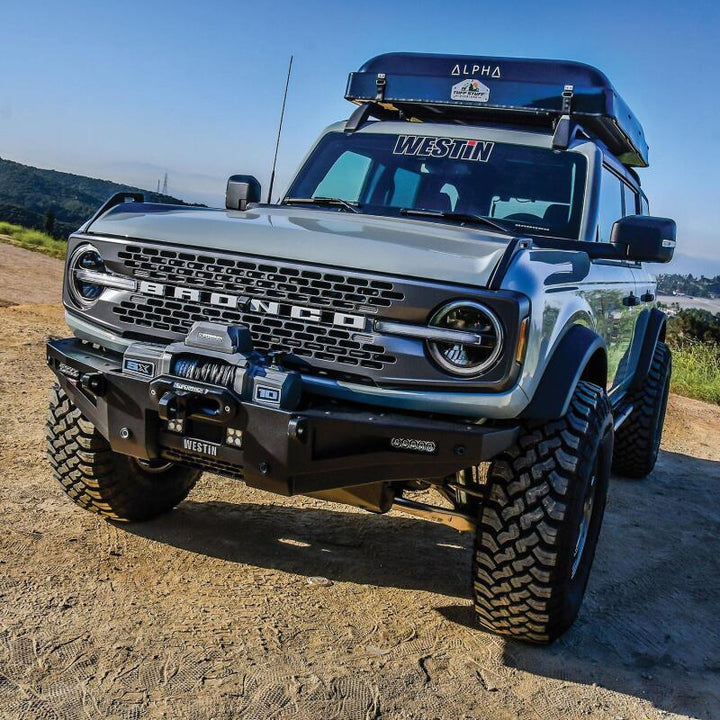 Westin 21-23 Ford Bronco(w/sensors excl. Bronco Sport) XTS Bumper - Textured Black - Bull Strap