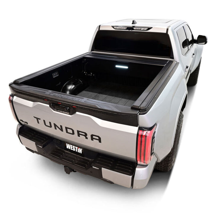 Westin 22-26 Toyota Tundra 5ft 5in. (66in.) Bed Electric Retractable Tonneau Cover - Black - Bull Strap