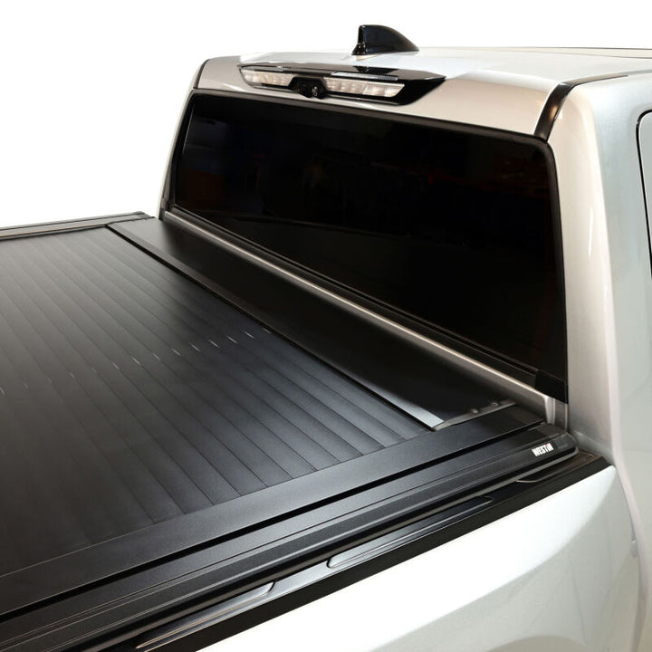 Westin 22-26 Toyota Tundra 5ft 5in. (66in.) Bed Electric Retractable Tonneau Cover - Black - Bull Strap