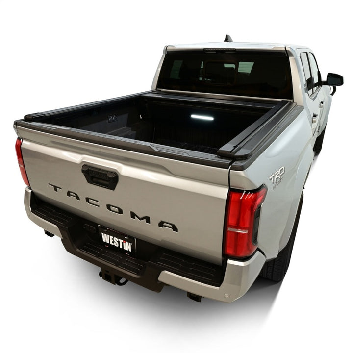 Westin 24-26 Toyota Tacoma 5ft. Bed Electric Retractable Tonneau Cover - Black - Bull Strap