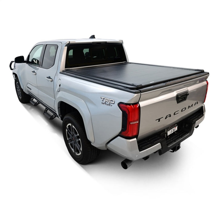 Westin 24-26 Toyota Tacoma 5ft. Bed Electric Retractable Tonneau Cover - Black - Bull Strap