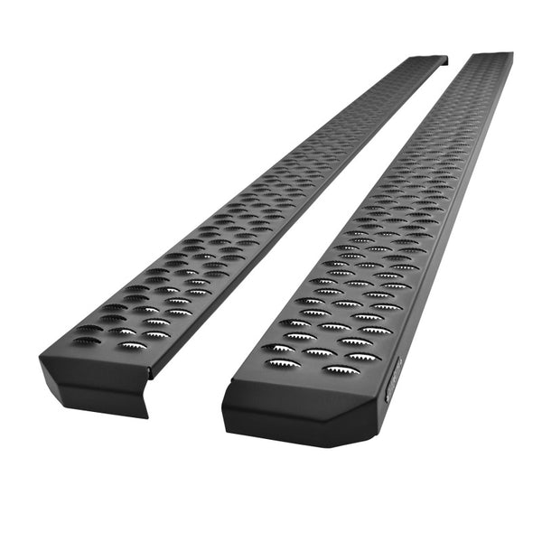 Westin Grate Steps Running Boards 90 in - Textured Black - Bull Strap