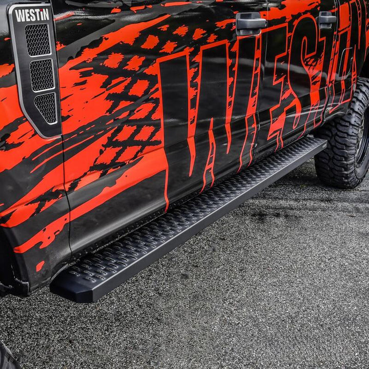 Westin Grate Steps Running Boards 90 in - Textured Black - Bull Strap