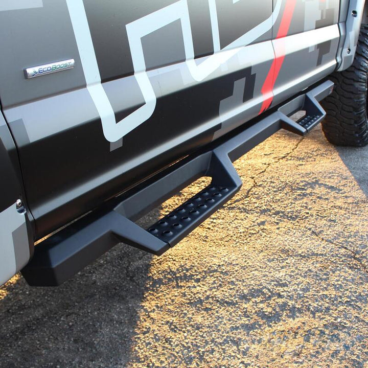 Westin/HDX 17-18 Ford F-150 SuperCrew Drop Nerf Step Bars - Textured Black - Bull Strap