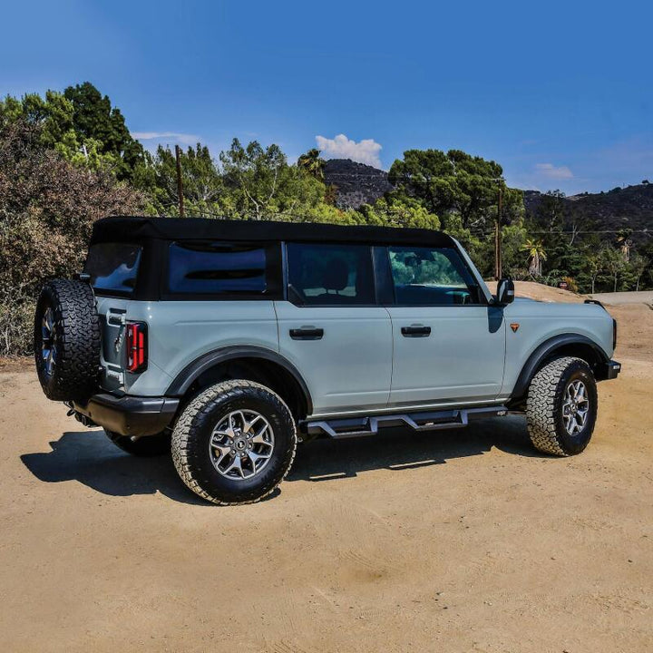Westin/HDX 2021+ Ford Bronco Drop Nerf Step Bars - Textured Black - Bull Strap