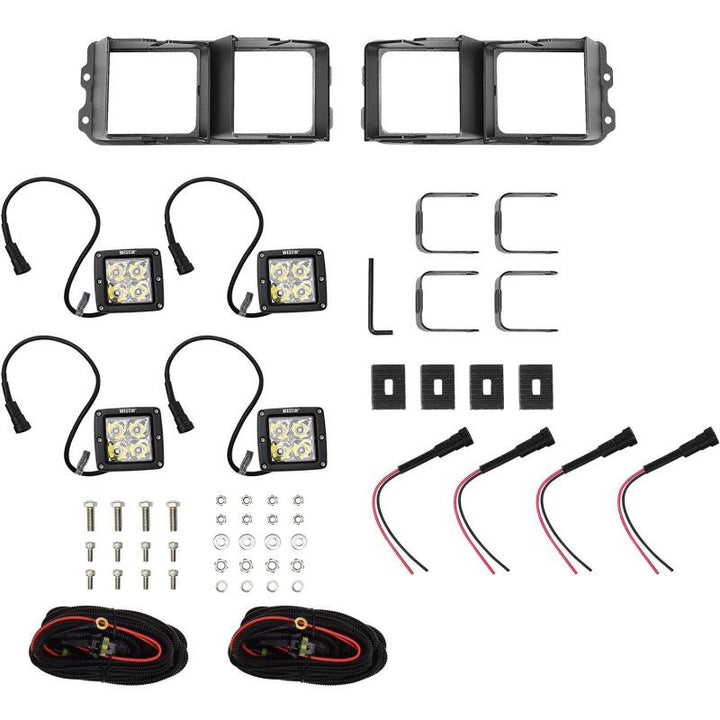 Westin Universal Light Kit for Outlaw Front Bumpers - Textured Black - Bull Strap