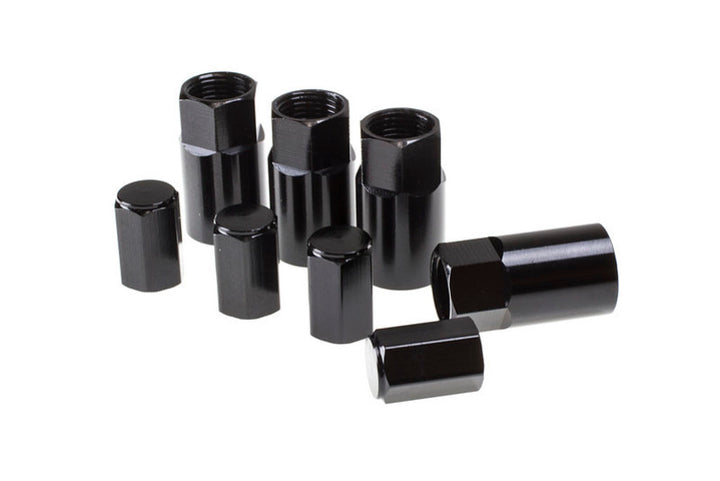 Wheel Mate Aluminum TPMS Valve Stem Cover - Black Anodize - Bull Strap