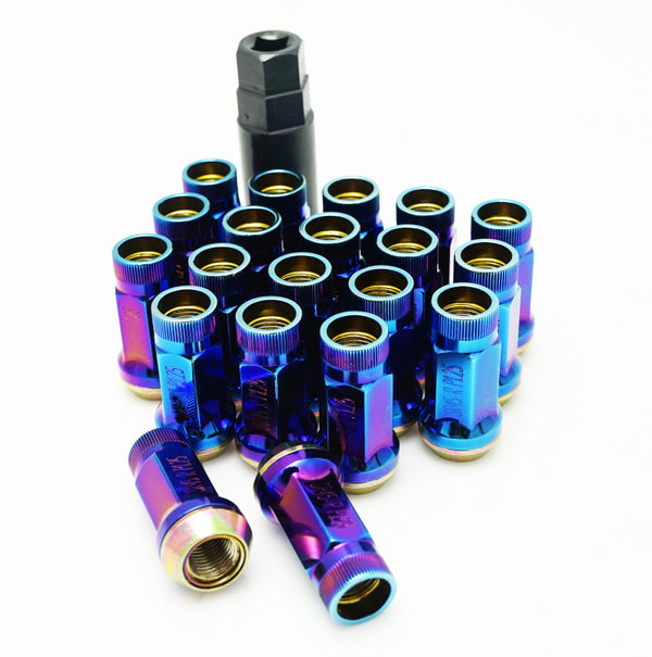 Wheel Mate Muteki SR45R Lug Nut Kit 12x1.5 - Burned Blue - Bull Strap