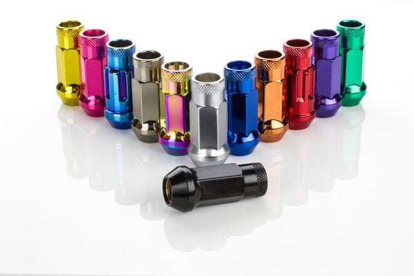 Wheel Mate Muteki SR48 Open End Lug Nuts - Green 12x1.50 48mm - Bull Strap