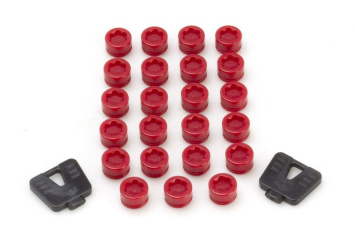 Wheel Mate SR45R Caps Set of 20 - Red - Bull Strap