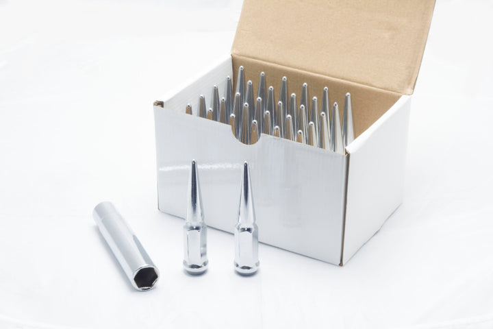 Wheel Mate Spiked Lug Nuts Set of 32 - Chrome 14x1.50 - Bull Strap