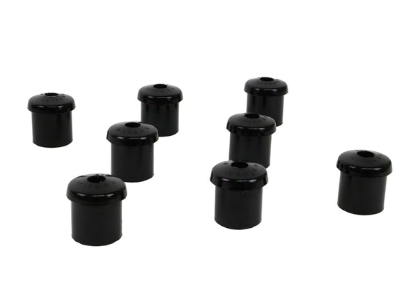 Whiteline 10/65-73 Ford Mustang Rear Spring Eye Rear and Shackle Bushings (35mm OD/12.6mm ID) - Bull Strap