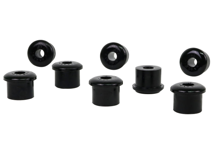 Whiteline 10/65-73 Ford Mustang Rear Spring Eye Rear and Shackle Bushings (35mm OD/15mm ID) - Bull Strap