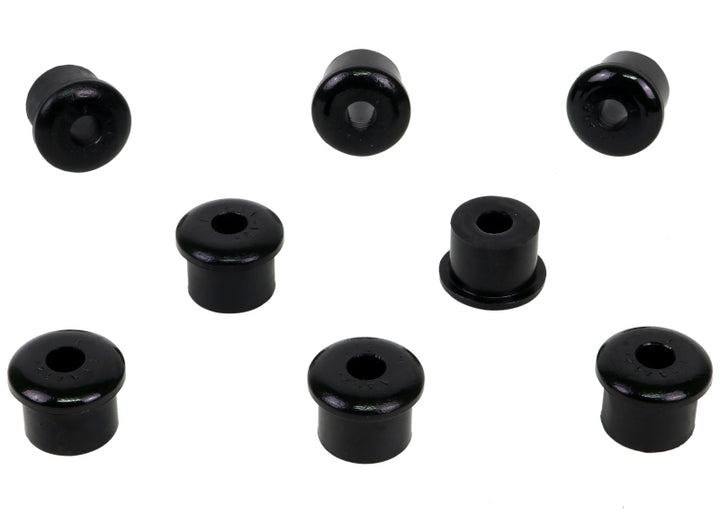 Whiteline 10/65-73 Ford Mustang Rear Spring Eye Rear and Shackle Bushings (35mm OD/15mm ID) - Bull Strap