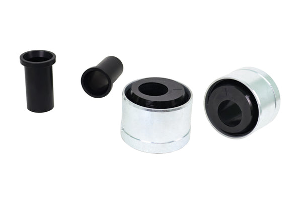 Whiteline 2009+ Nissan 370Z / Z Lower Control Arm - Inner Rear Bushing Kit (Double Offset) - Bull Strap