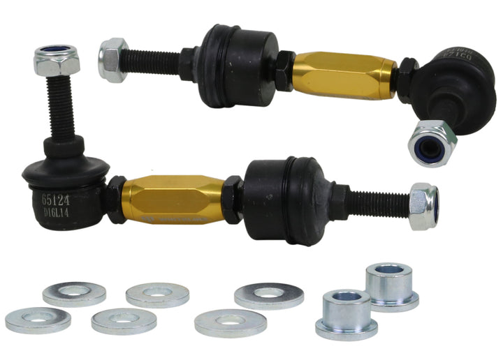 Whiteline 2012+ Ford Focus ST Rear Adjustable Heavy Duty Sway Bar Link Kit - Bull Strap
