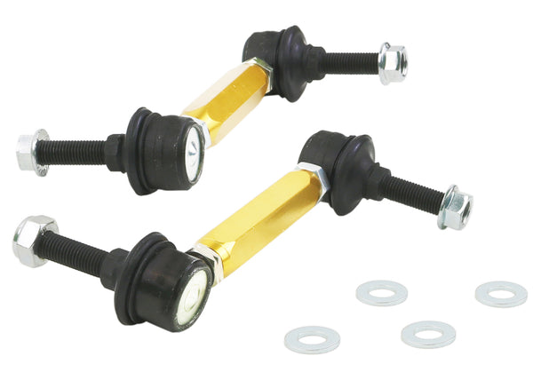 Whiteline Universal Sway Bar End Link Kit - 130-155mm Heavy Duty Adjustable - 10mm Ball Studs - Bull Strap