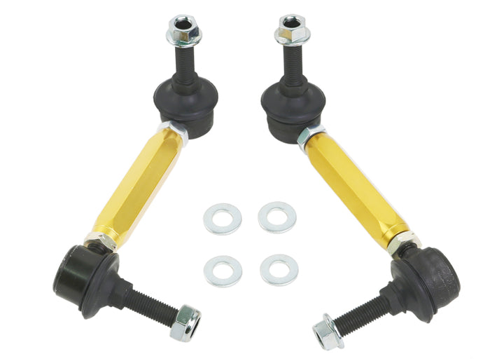 Whiteline Universal Sway Bar End Link Kit - 130-155mm Heavy Duty Adjustable - 10mm Ball Studs - Bull Strap