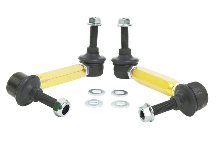 Whiteline Universal Sway Bar End Link Kit - 130-155mm Heavy Duty Adjustable - 10mm Ball Studs - Bull Strap