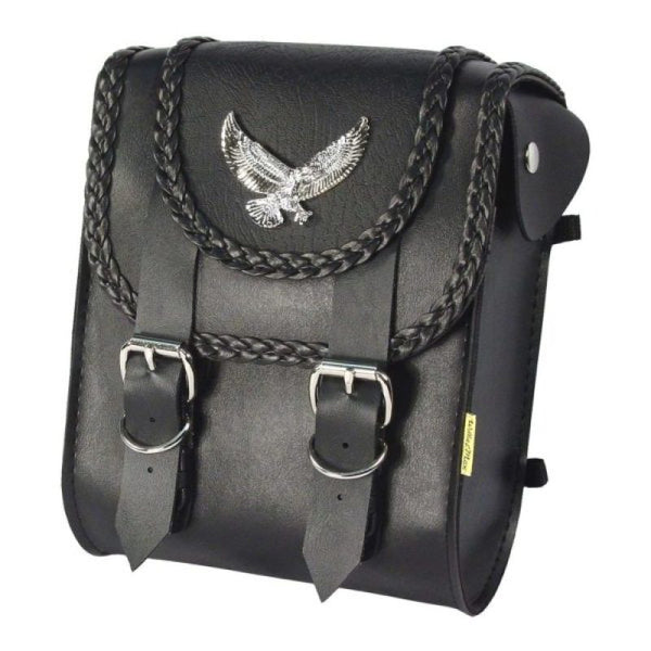 Willie & Max Universal Black Magic Sissy Bar Bag (8 inches L x 10 inches H x 4.5 inches W) - Black - Bull Strap