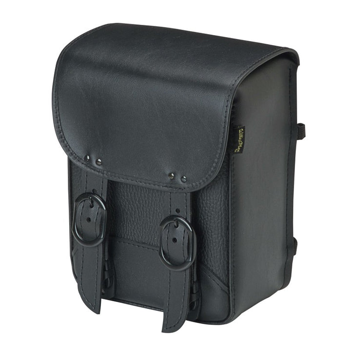 Willie & Max Universal Black Magic Sissy Bar Bag (8 inches L x 10 inches H x 4.5 inches W) - Black - Bull Strap