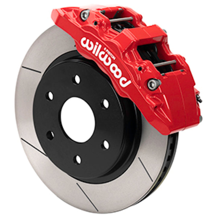 Wilwood 17-20 Ford F-150 Raptor Aero6-DM Front Brake Kit - Slotted - Red - Bull Strap