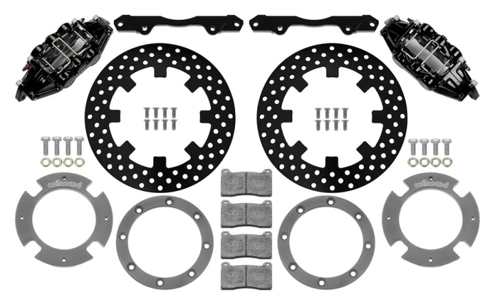 Wilwood 17-21 Can-Am X3RS Black 6-Piston Front Kit 11.25in - Drilled Rotors - Bull Strap