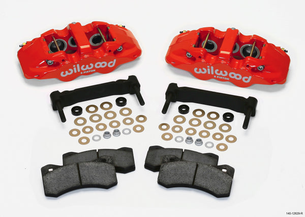 Wilwood AERO6 Front Caliper & Bracket Kit - Red 97-13 C5/C6 Corvette w/ OEM HD/Z51 Rotors - Bull Strap