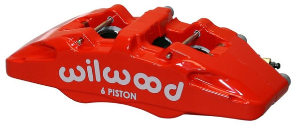 Wilwood Caliper-Forged Dynapro 6 5.25in Mount-Red-L/H 1.62/1.12/1.12in Pistons 0.81in Disc - Bull Strap