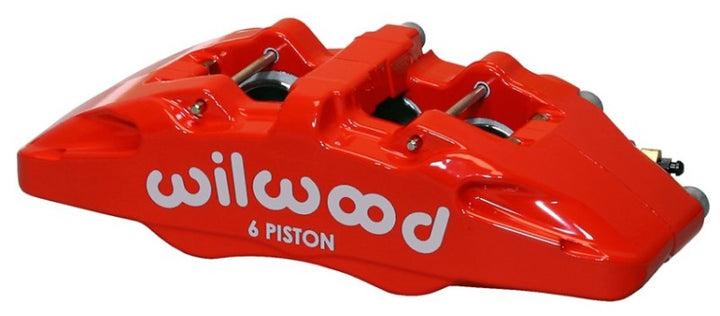 Wilwood Caliper-Forged Dynapro 6 5.25in Mount-Red-R/H 1.62/1.12/1.12in Pistons 0.81in Disc - Bull Strap