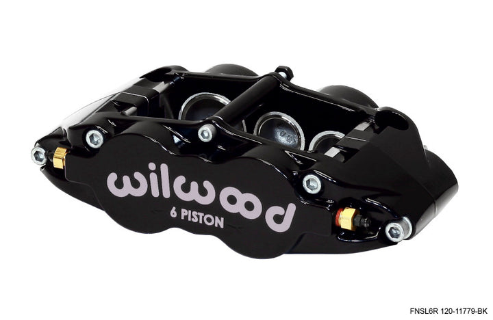 Wilwood Caliper-Narrow Superlite 6R-LH - Black 1.62/1.12/1.12in Pistons 1.25in Disc - Bull Strap