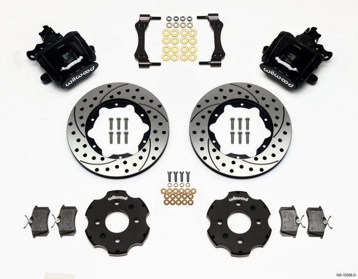 Wilwood Combination Parking Brake Rear Kit 11.00in Drilled Civic / Integra Disc 2.39 Hub Offset - Bull Strap