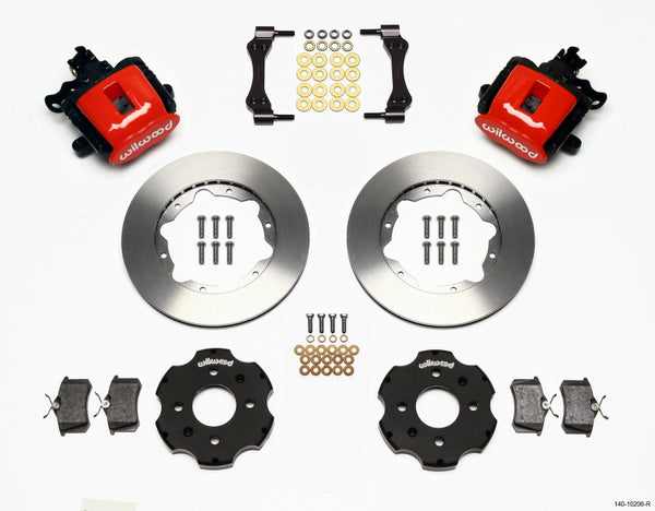 Wilwood Combination Parking Brake Rear Kit 11.00in Red Civic / Integra Disc 2.39 Hub Offset - Bull Strap