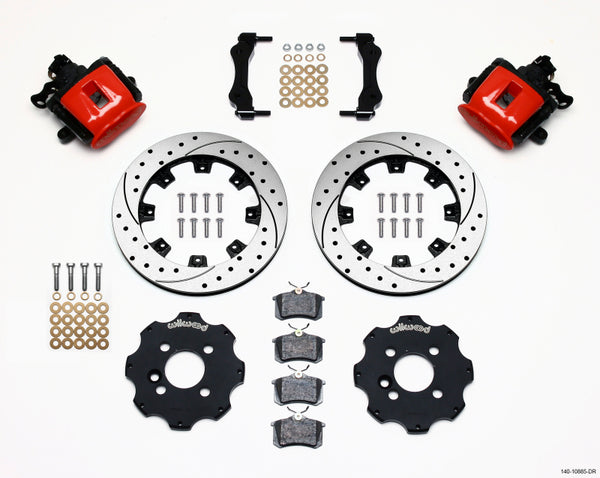 Wilwood Combination Parking Brake Rear Kit 11.75in Drilled Red Mini Cooper - Bull Strap