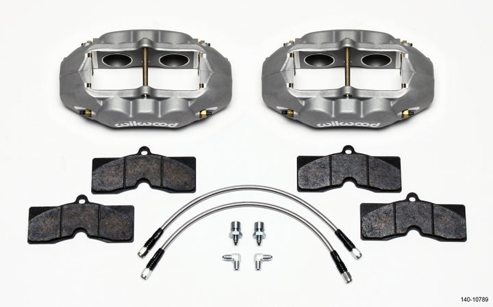 Wilwood D8-4 Front Caliper Kit Clear Corvette C2 / C3 65-82 - Bull Strap